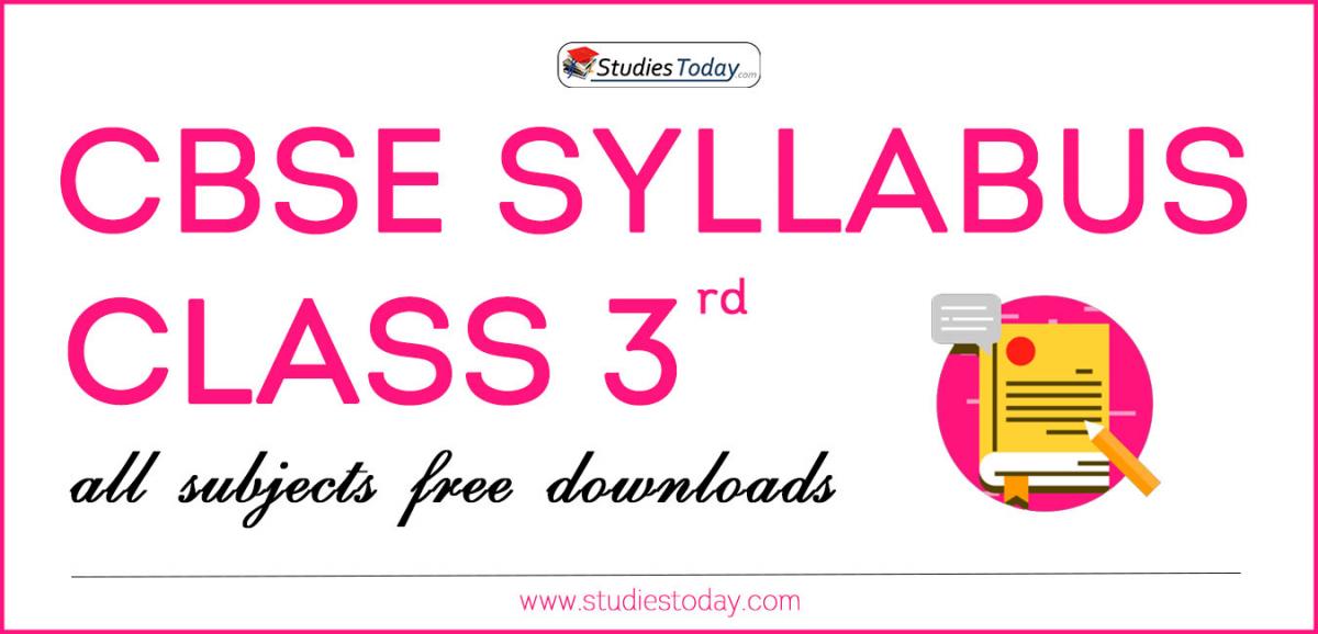 CBSE Class 3 Syllabus for All Subjects