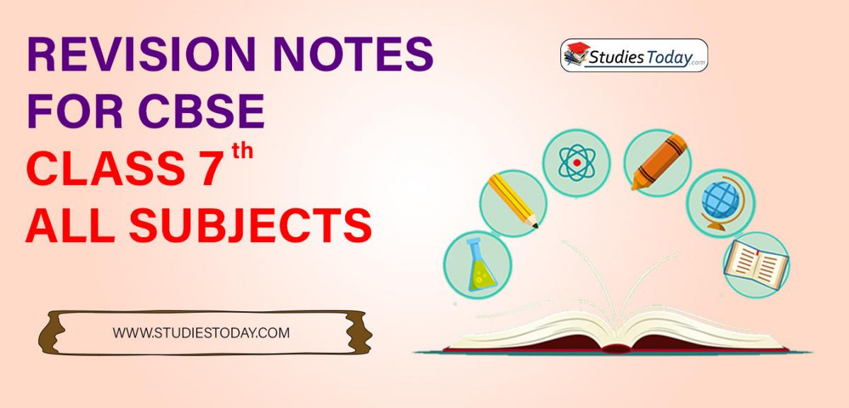 Revision Notes for CBSE Class 7 all subjects