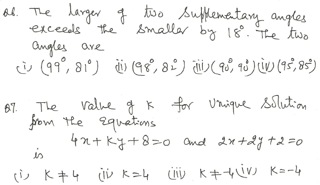 CBSE Class 10 Mathematics Pair of Linear Equations MCQs Set E-