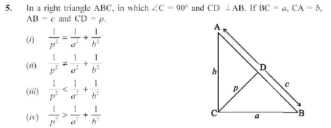 CBSE Class 10 Mathematics Triangles MCQs Set C