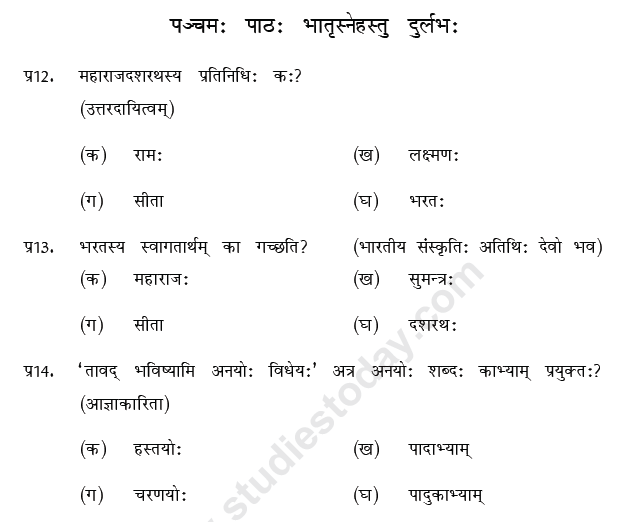CBSE Class 9 Sanskrit MCQs Question Bank-9