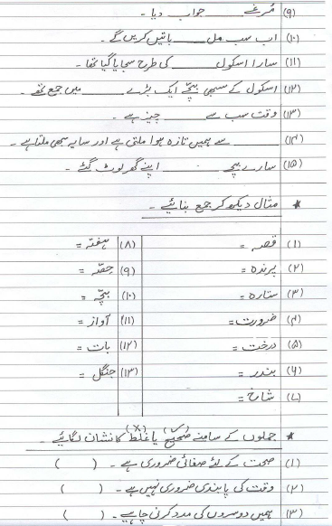 CBSE Class 4 Urdu Sample Paper Set 2