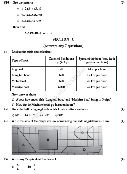 CBSE Class 5 Mathematics Sample Paper Set K