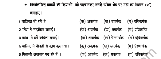 CBSE Class 8 Hindi Verb Worksheet Set D 3