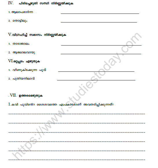 CBSE Class 8 Malayalam Practice Worksheet Set H 2