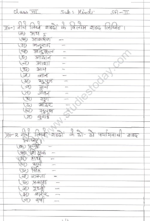 CBSE Class 8 Hindi Sample Paper Set X