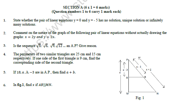 CBSE Class 10 Mathematics Question Paper 2022 Set C Solved 1
