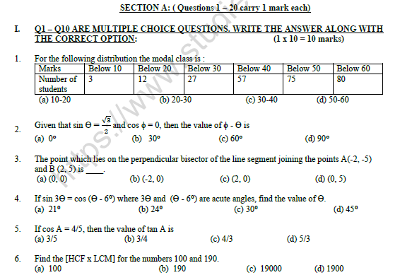 CBSE Class 10 Mathematics Sample Paper 2022 Set C 1