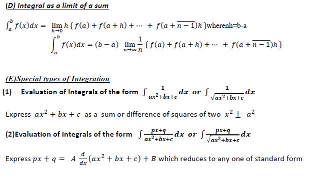 CBSE Class 12 Mathematics Integration