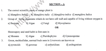 CBSE Class 11 Biology Sample Paper Set J Solved 1