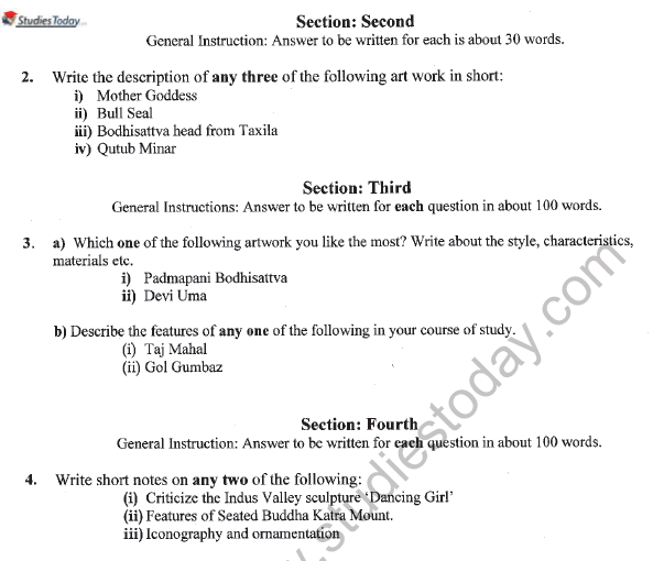 CBSE Class 11 Painting Sample Paper Set D Solved 2