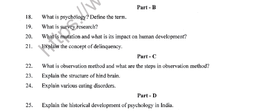 CBSE Class 11 Psychology Sample Paper Set F Solved 3
