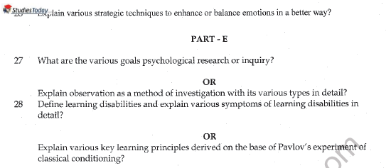 CBSE Class 11 Psychology Sample Paper Set I Solved 4