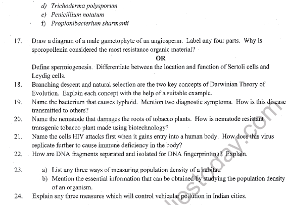 CBSE Class 12 Biology Sample Paper 2022 Set C Solved 4