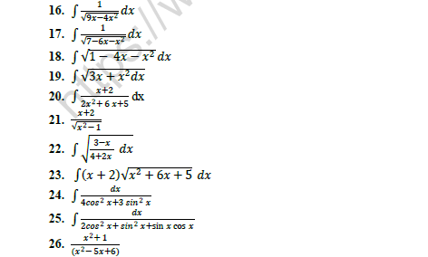 CBSE Class 12 Mathematics Integration Worksheet 2