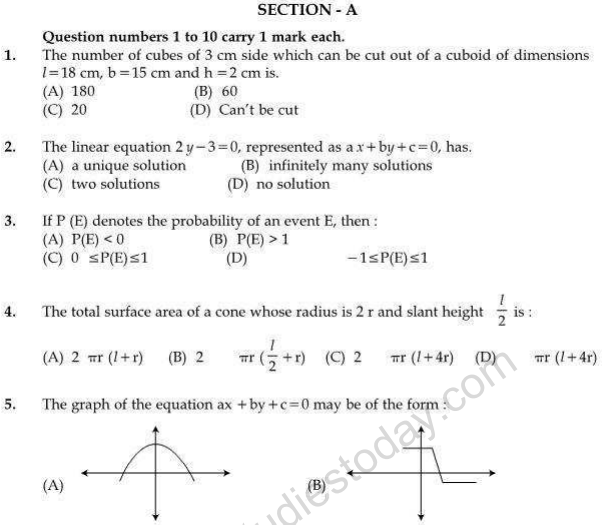 CBSE Class 9 Mathematics Sample Paper Set U