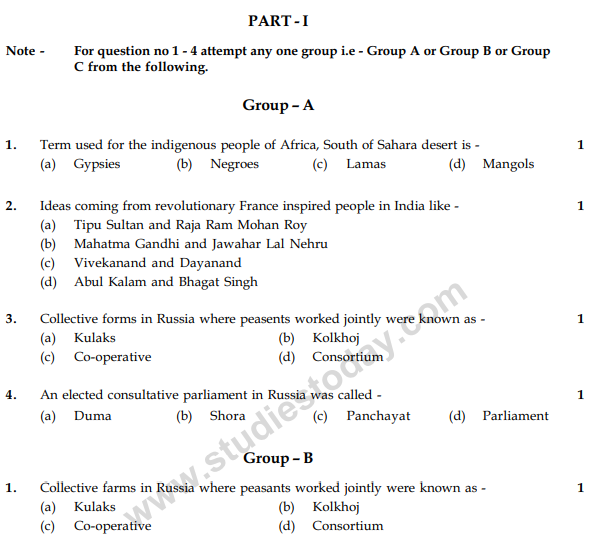 CBSE Class 9 Social Science Sample Paper Set 37