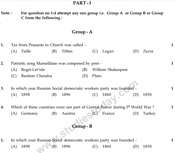CBSE Class 9 Social Science Sample Paper Set O