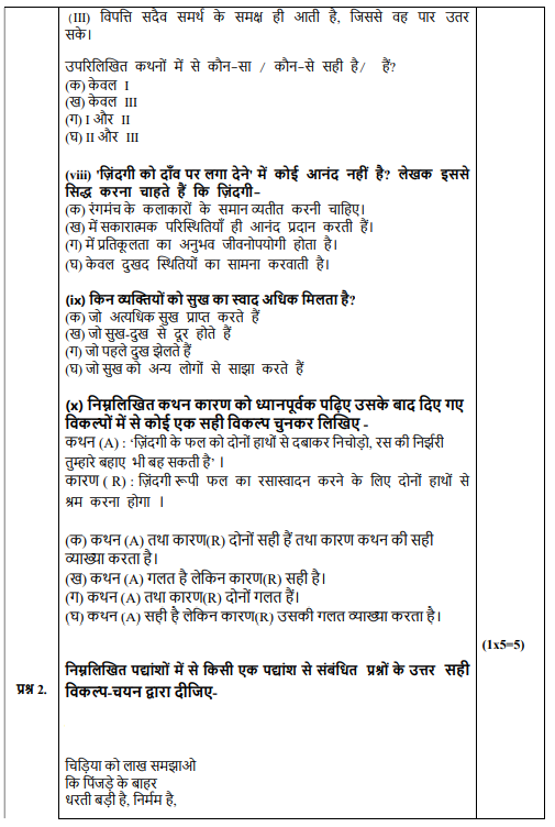 CBSE Class 12 Hindi Core Sample Paper 2023
