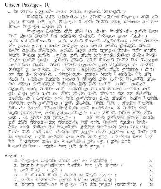 CBSE Class 10 Sample Paper Limboo Language