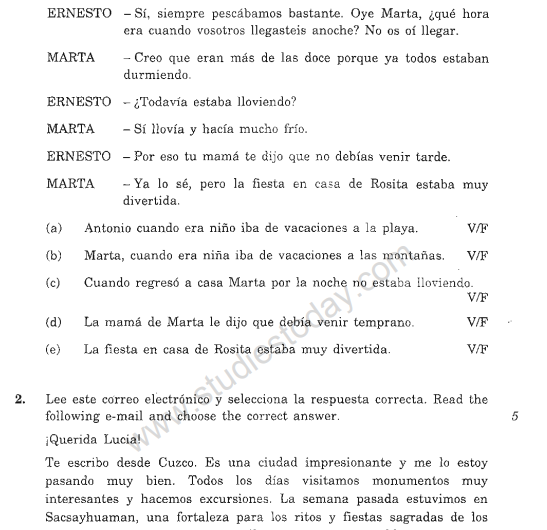 CBSE Class 10 Spanish Sample Paper 2013 (1)1