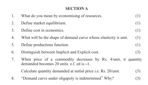 CBSE Class 12 Economics Sample Paper 2014 (9)
