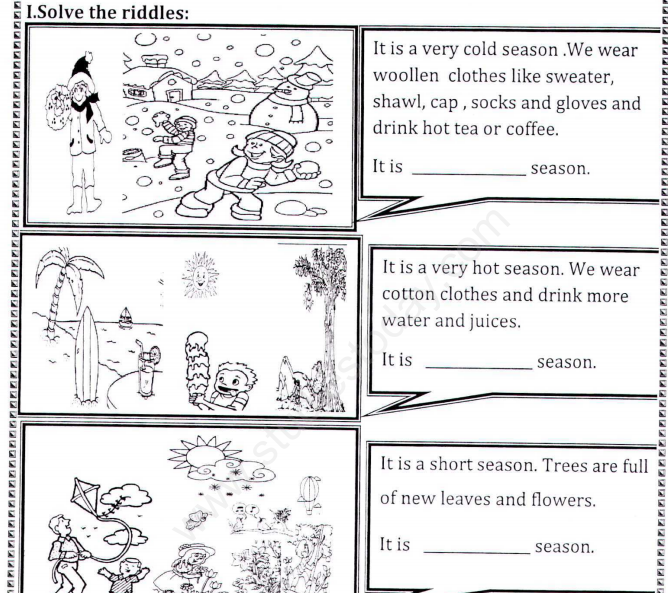 CBSE Class 1 EVS Clothes Assignment