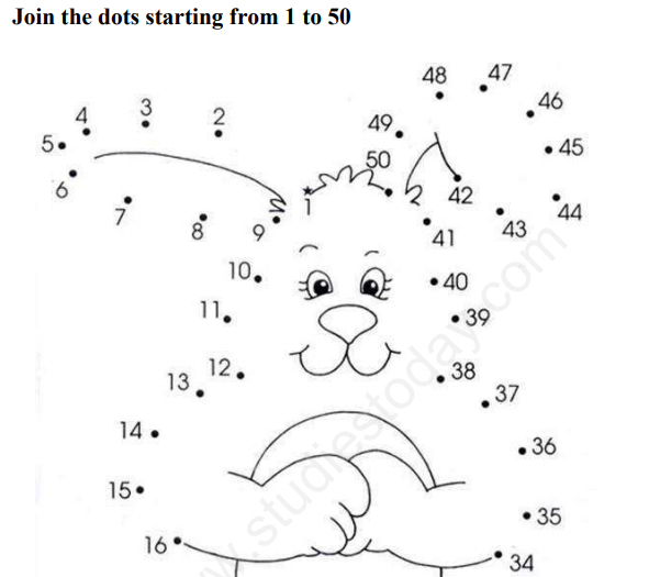 CBSE Class 1 Maths Join the dots Assignment