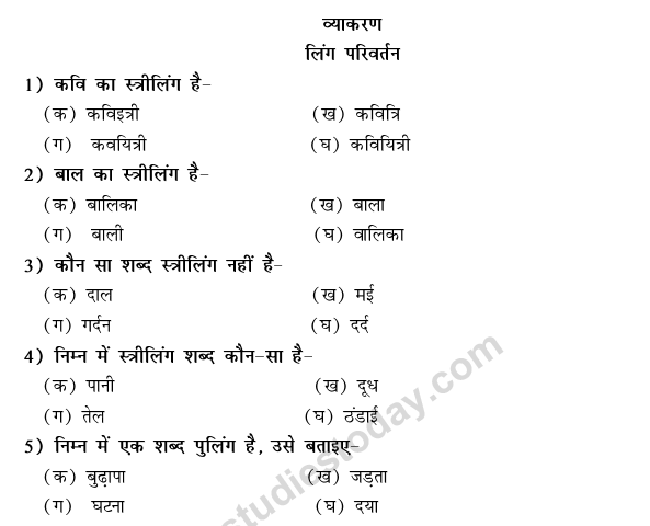 CBSE Class 9 Hindi Conventions MCQs-25