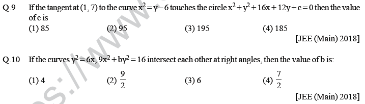 JEE Mathematics Application of Derivatives MCQs Set A-SecB-1