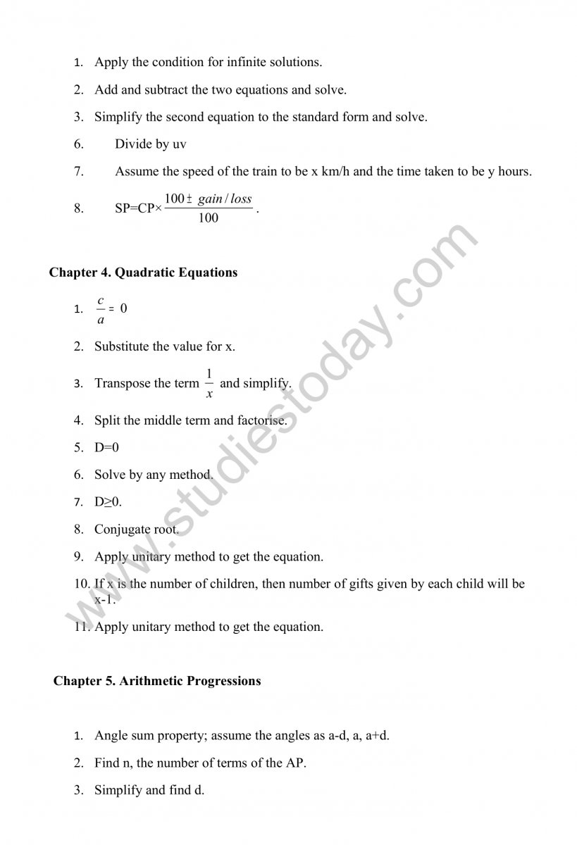 CBSE Class 10 Mathematics HOTs Questions Part A-16