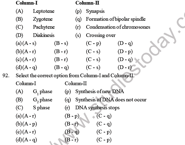 NEET Biology Cell Cycle MCQ-7
