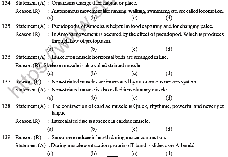 NEET Biology Locomotion and Movement MCQs Set B-Q