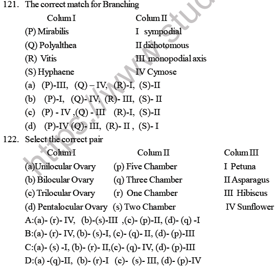 NEET Biology Morphology of Plants MCQs Set B-