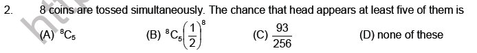 JEE Mathematics Probability MCQs Set C-3