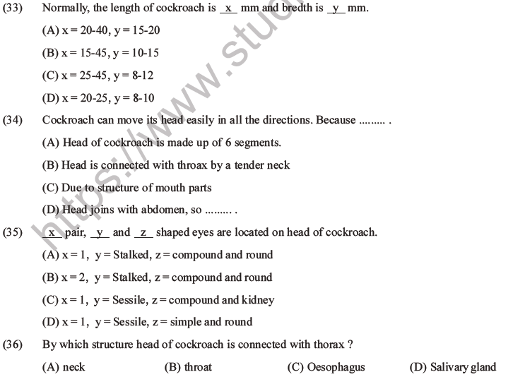 NEET Biology Animal Morphology and Anatomy MCQs Set A-17