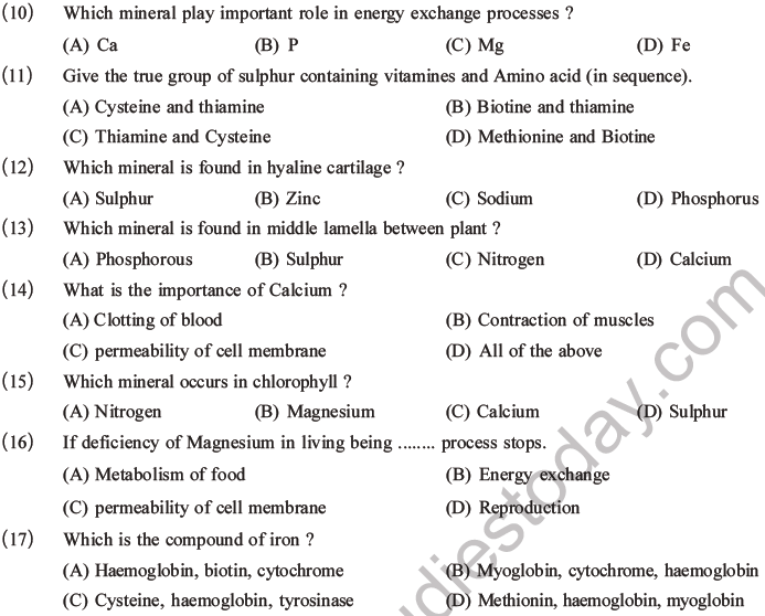 NEET Biology Biomolecules MCQs Set C-5