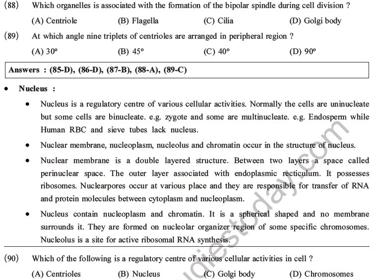 NEET Biology Cell Structure and Function MCQs Set B-21