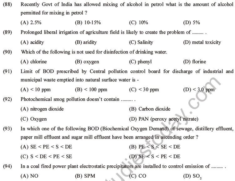 NEET Biology Environmental Issues MCQs Set B-35