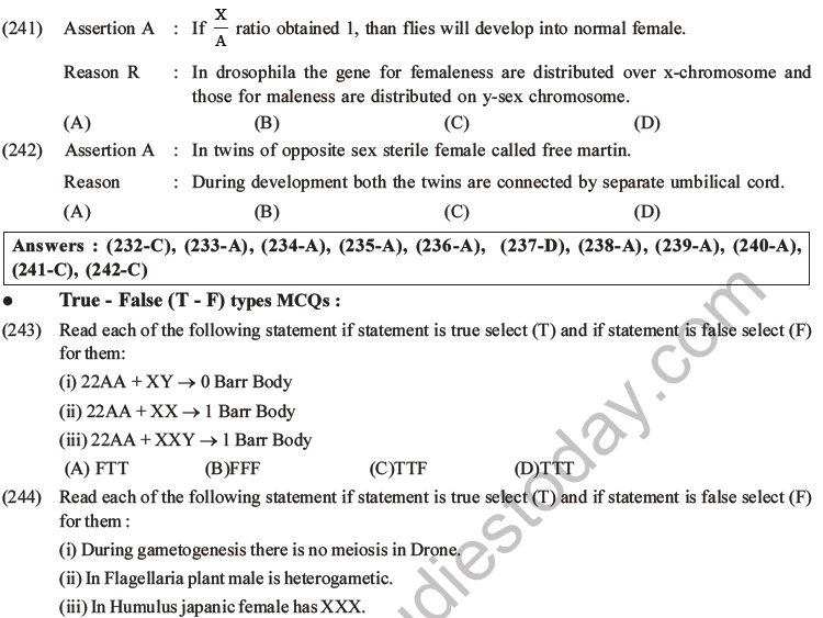 NEET Biology Heredity and Variation MCQs Set B-104