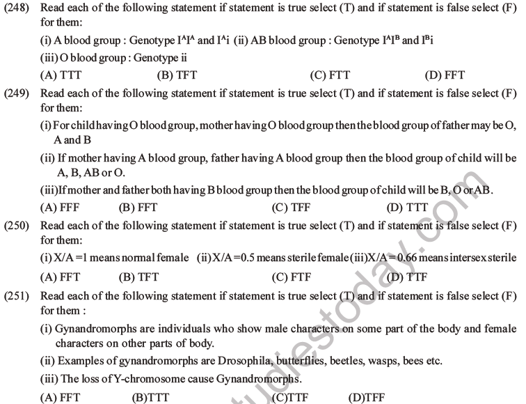 NEET Biology Heredity and Variation MCQs Set B-106
