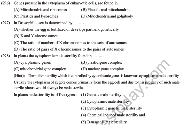 NEET Biology Heredity and Variation MCQs Set B-122