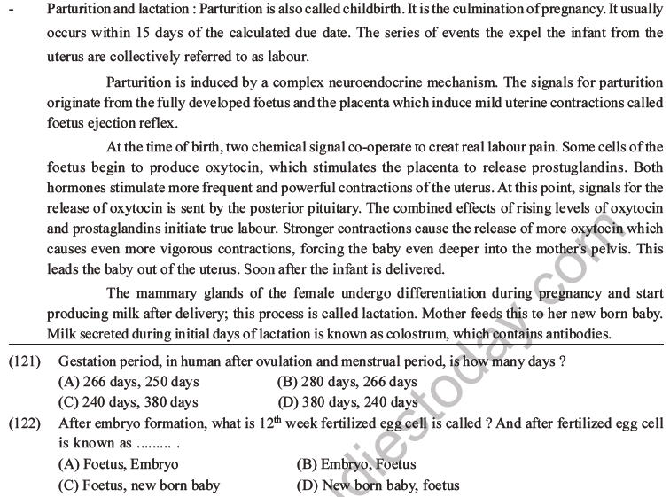 NEET Biology Human Reproduction MCQs Set A-51