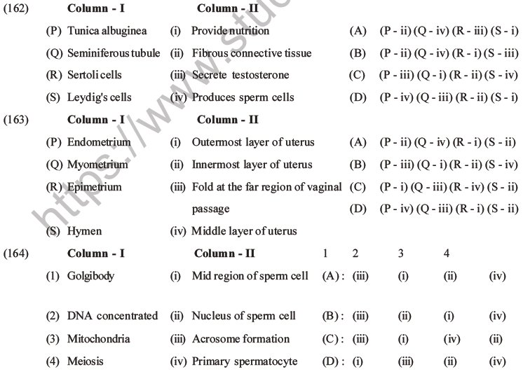 NEET Biology Human Reproduction MCQs Set A-62