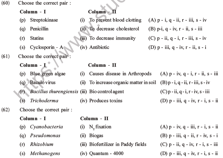 NEET Biology Microbes in Human Welfare MCQs Set A-12
