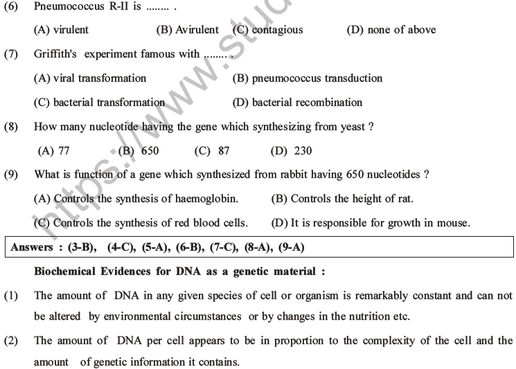 NEET Biology Molecular Basis of Inheritance MCQs Set A-2