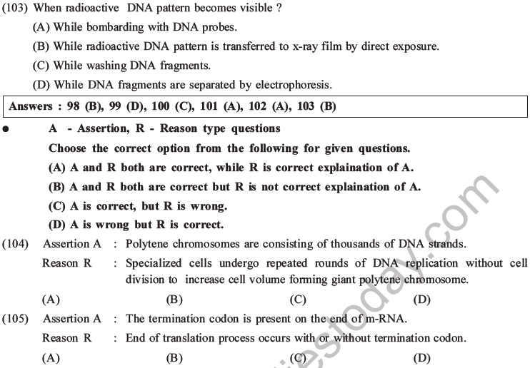 NEET Biology Molecular Basis of Inheritance MCQs Set A-46
