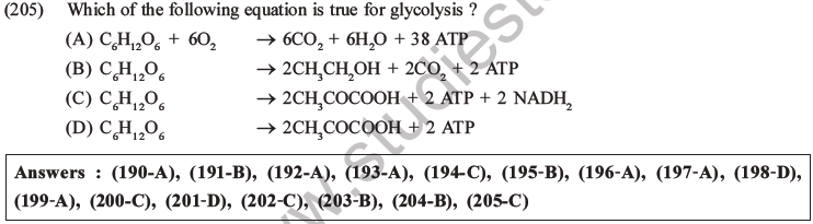 NEET Biology Respiration MCQs Set A-65