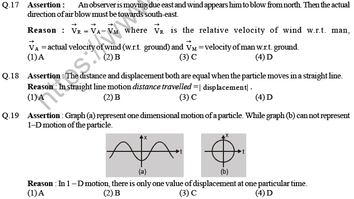 NEET Physics Kinematics MCQs Set B-16