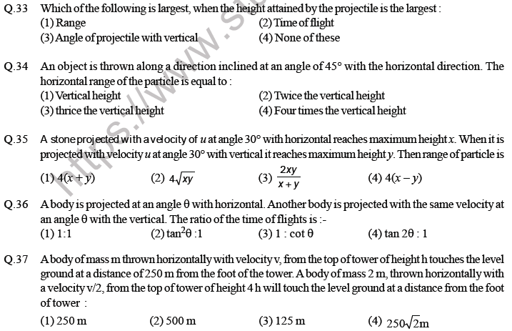 NEET Physics Kinematics MCQs Set B-7